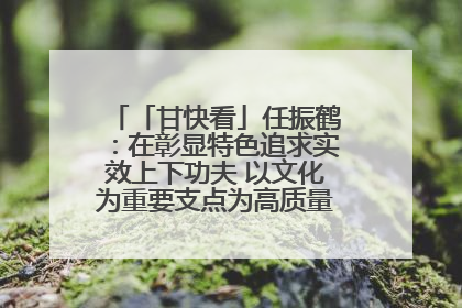 「甘快看」任振鹤：在彰显特色追求实效上下功夫 以文化为重要支点为高质量发展增添动能