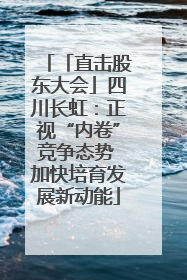 「直击股东大会」四川长虹：正视“内卷”竞争态势 加快培育发展新动能