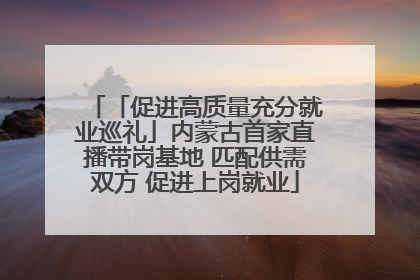 「促进高质量充分就业巡礼」内蒙古首家直播带岗基地 匹配供需双方 促进上岗就业