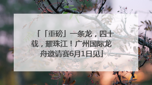 「重磅」一条龙，四十载，耀珠江！广州国际龙舟邀请赛6月1日见