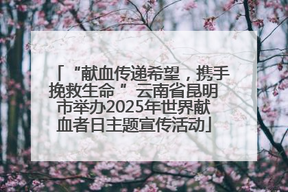 “献血传递希望，携手挽救生命 ”云南省昆明市举办2025年世界献血者日主题宣传活动