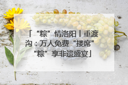 “粽”情洛阳丨重渡沟：万人免费“搂席” “粽”享非遗盛宴