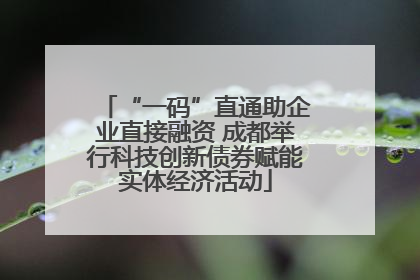 “一码”直通助企业直接融资 成都举行科技创新债券赋能实体经济活动