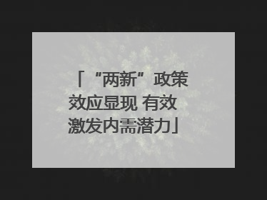 “两新”政策效应显现 有效激发内需潜力