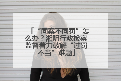 “同案不同罚”怎么办？湘阴行政检察监督着力破解“过罚不当”难题