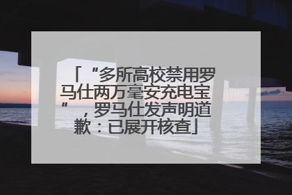 “多所高校禁用罗马仕两万毫安充电宝”，罗马仕发声明道歉：已展开核查