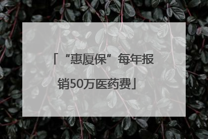 “惠厦保”每年报销50万医药费