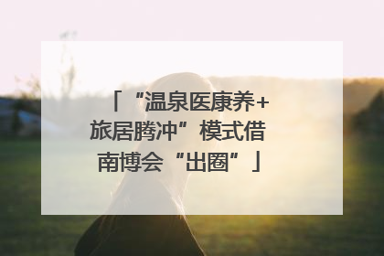 “温泉医康养+旅居腾冲”模式借南博会“出圈”