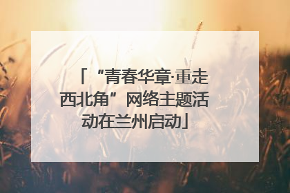 “青春华章·重走西北角”网络主题活动在兰州启动
