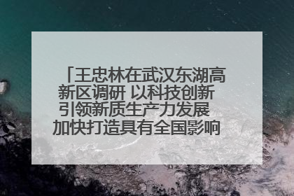 王忠林在武汉东湖高新区调研 以科技创新引领新质生产力发展 加快打造具有全国影响力的科技创新高地