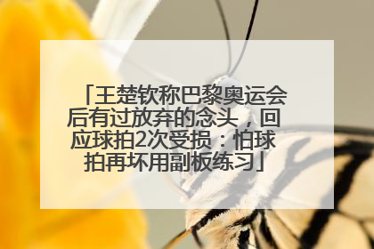 王楚钦称巴黎奥运会后有过放弃的念头，回应球拍2次受损：怕球拍再坏用副板练习