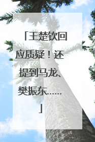 王楚钦回应质疑！还提到马龙、樊振东……