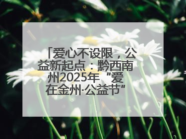 爱心不设限，公益新起点：黔西南州2025年“爱在金州·公益节”互联网募捐活动正式启动