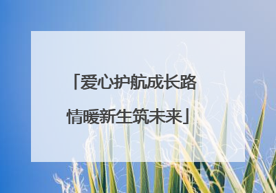 爱心护航成长路 情暖新生筑未来