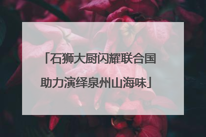 石狮大厨闪耀联合国 助力演绎泉州山海味