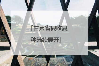 甘肃省夏收夏种陆续展开