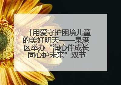 用爱守护困境儿童的美好明天——泉港区举办“润心伴成长 同心护未来”双节关爱活动