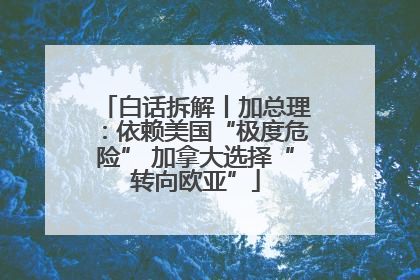 白话拆解丨加总理：依赖美国“极度危险” 加拿大选择“转向欧亚”