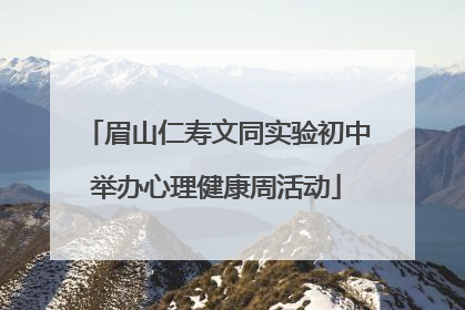眉山仁寿文同实验初中举办心理健康周活动