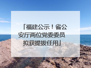 福建公示！省公安厅两位党委委员拟获提拔任用