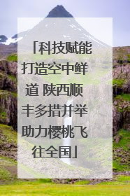 科技赋能打造空中鲜道 陕西顺丰多措并举助力樱桃飞往全国