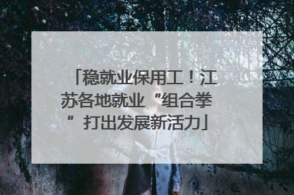 稳就业保用工！江苏各地就业“组合拳”打出发展新活力