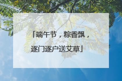 端午节，粽香飘，逐门逐户送艾草