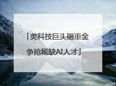 美科技巨头砸重金争抢稀缺AI人才