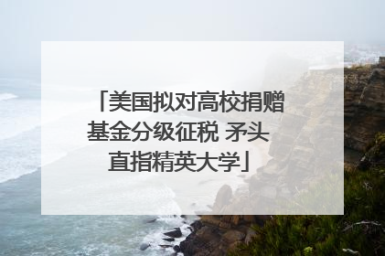 美国拟对高校捐赠基金分级征税 矛头直指精英大学