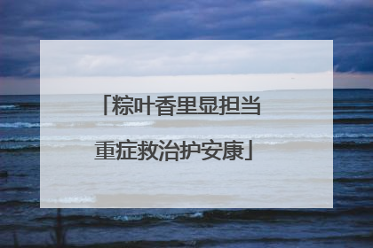 粽叶香里显担当 重症救治护安康