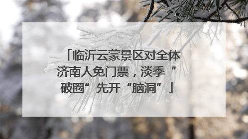临沂云蒙景区对全体济南人免门票，淡季“破圈”先开“脑洞”