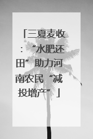 三夏麦收：“水肥还田”助力河南农民“减投增产”