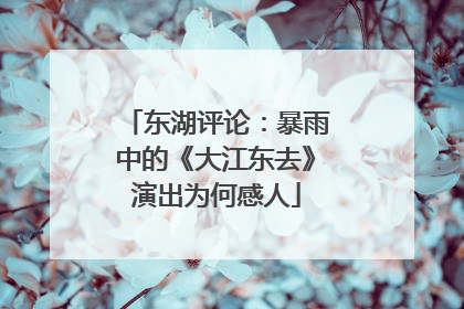 东湖评论：暴雨中的《大江东去》演出为何感人