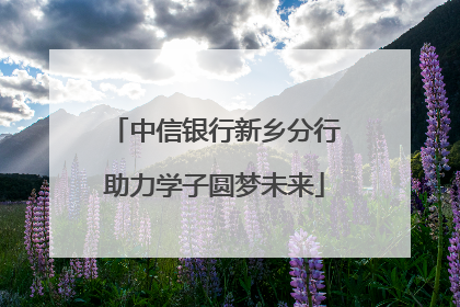 中信银行新乡分行助力学子圆梦未来
