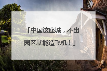 中国这座城，不出园区就能造飞机！