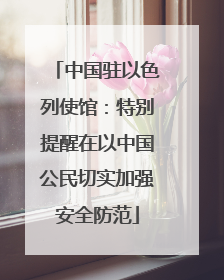 中国驻以色列使馆：特别提醒在以中国公民切实加强安全防范