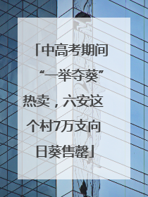 中高考期间“一举夺葵”热卖，六安这个村7万支向日葵售罄
