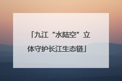 九江“水陆空”立体守护长江生态链