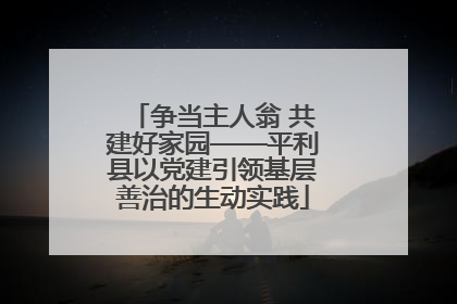 争当主人翁 共建好家园——平利县以党建引领基层善治的生动实践