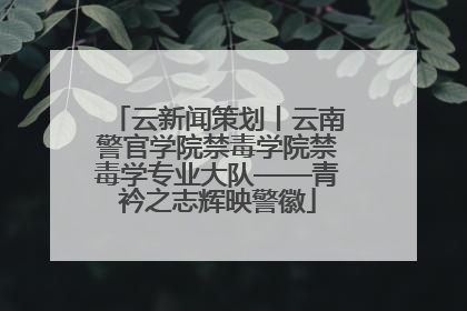 云新闻策划丨云南警官学院禁毒学院禁毒学专业大队——青衿之志辉映警徽