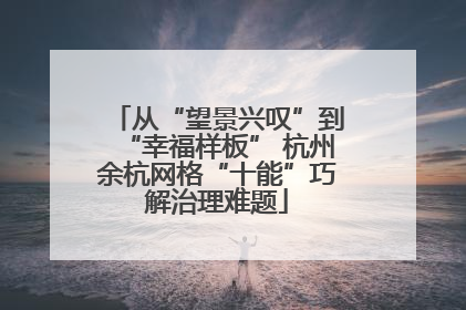 从“望景兴叹”到“幸福样板” 杭州余杭网格“十能”巧解治理难题