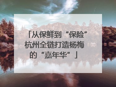 从保鲜到“保险” 杭州全链打造杨梅的“嘉年华”