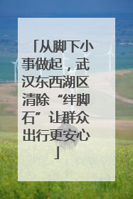 从脚下小事做起，武汉东西湖区清除“绊脚石”让群众出行更安心