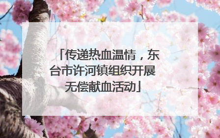 传递热血温情，东台市许河镇组织开展无偿献血活动