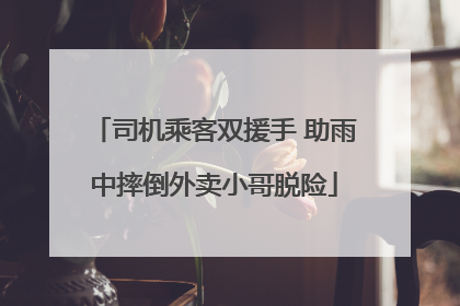 司机乘客双援手 助雨中摔倒外卖小哥脱险