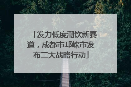 发力低度潮饮新赛道，成都市邛崃市发布三大战略行动