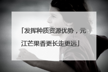 发挥种质资源优势，元江芒果香更长走更远