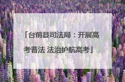 台前县司法局：开展高考普法 法治护航高考