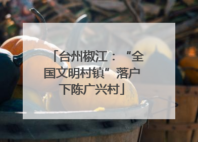台州椒江：“全国文明村镇”落户下陈广兴村