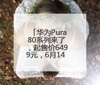 华为Pura 80系列来了，起售价6499元，6月14日起开售